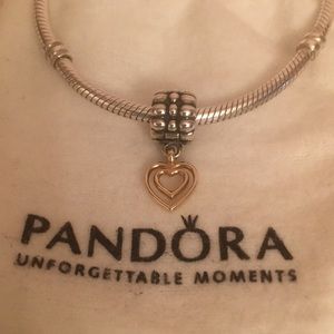 Authentic Pandora Heart of Hearts Dangle Clip